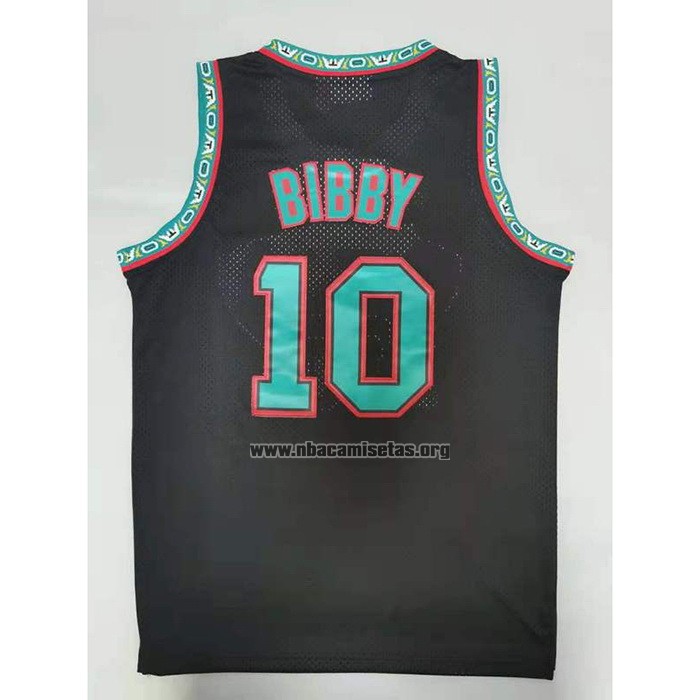 Camiseta Memphis Grizzlies Mike Bibby NO 10 Mitchell & Ness 1998-99 Negro